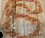 SALE! Gorgeous Large Bead Baltic Amber Adult NecklaceHoney Disc