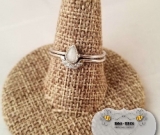 Enamored collection cz milk drop stacker ring