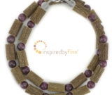 Lepidolite Gemstone & Hazel Necklace - Soothing, Relaxing, Stress Relief
