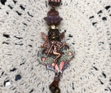 fairy magic-one-vintage tin necklace pendant